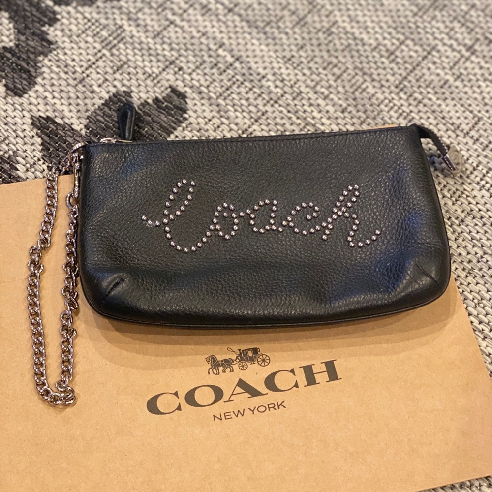COACH Large Wristlet Studded Embellishment Logo